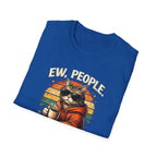 Cat Coffee Vintage T-Shirt — "Ew, People" Retro Cat with Mug Graphic