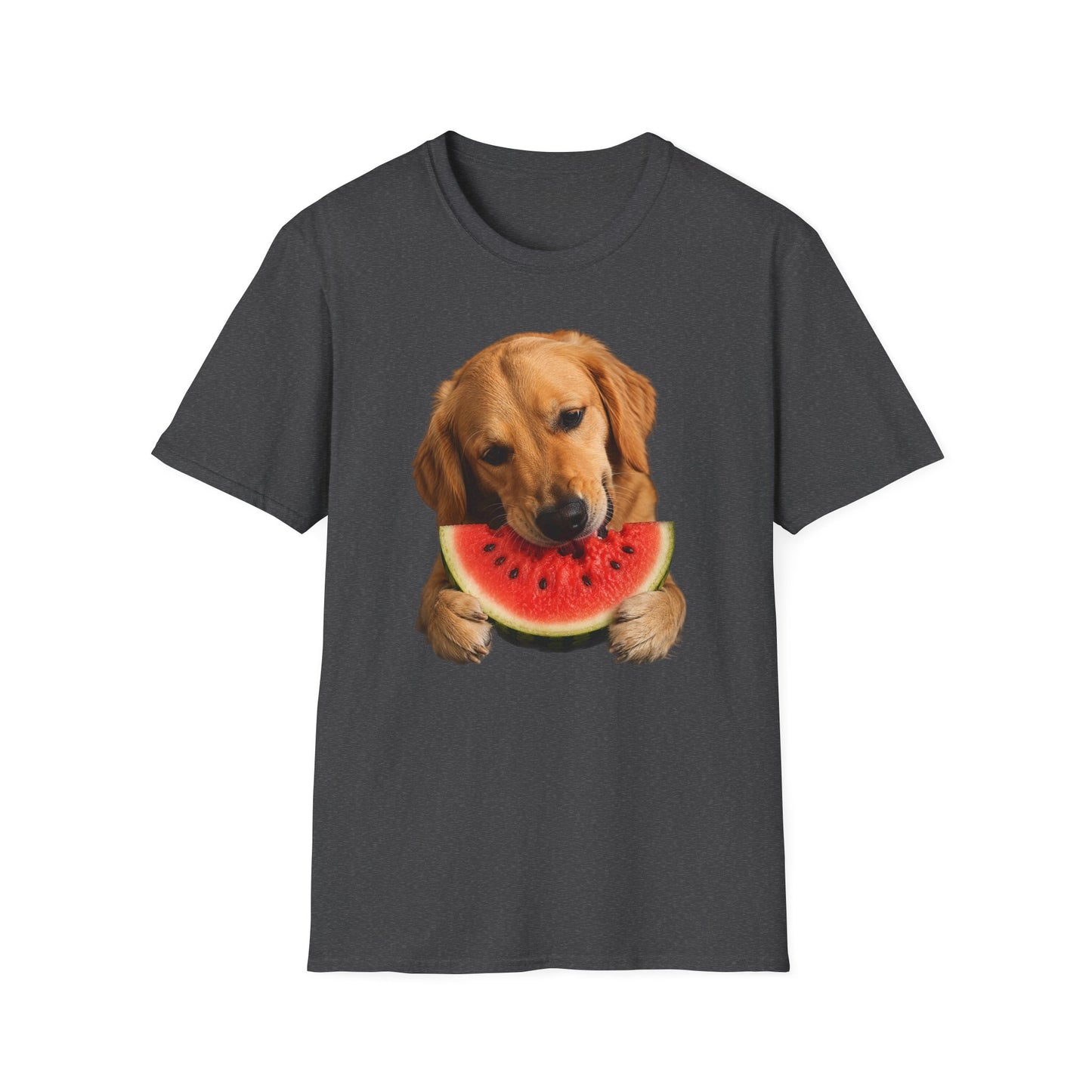 Dog Eating Watermelon T-Shirt — Cute Golden Retriever Summer Tee