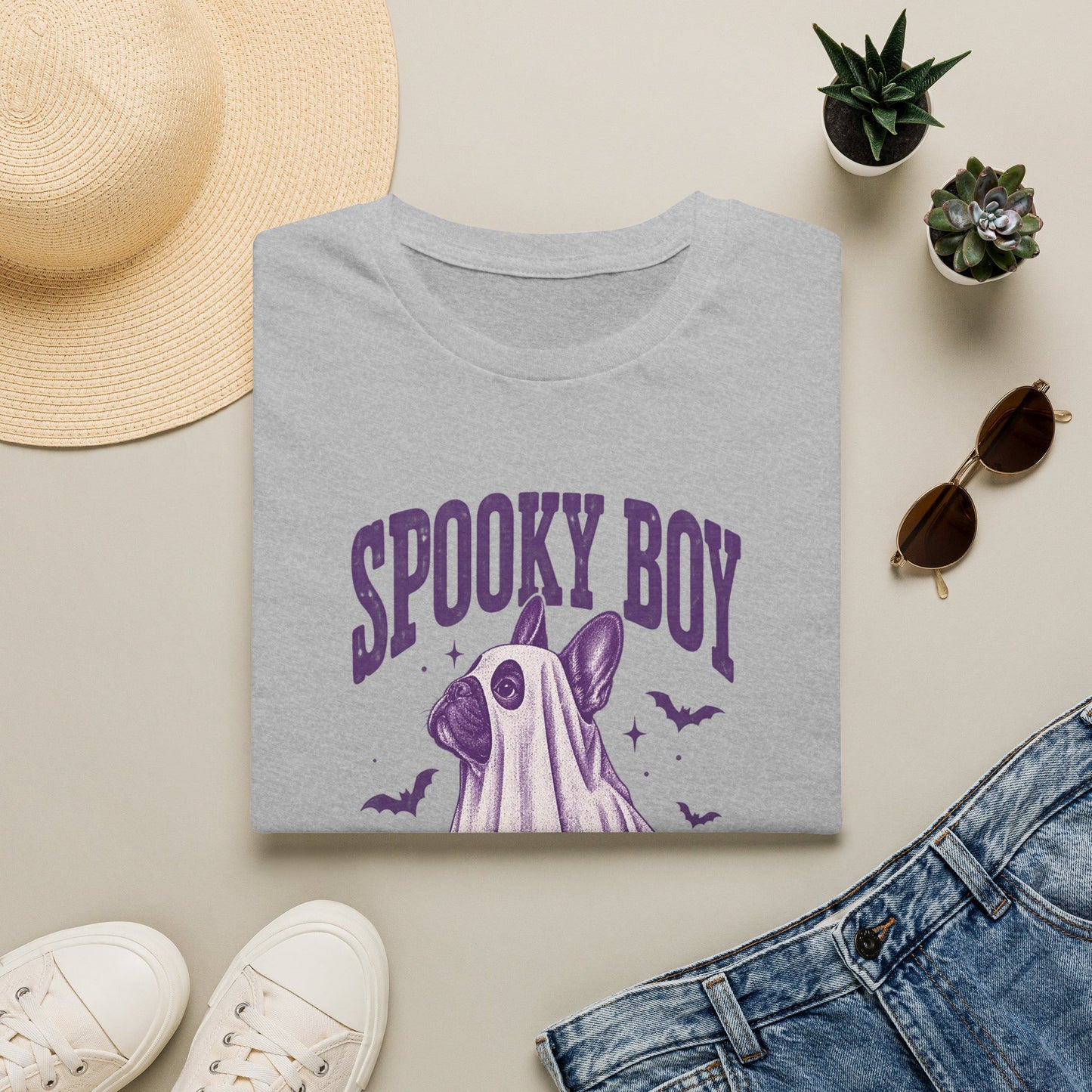 Spooky Boy T‑Shirt — Cute Ghost French Bulldog Halloween Tee