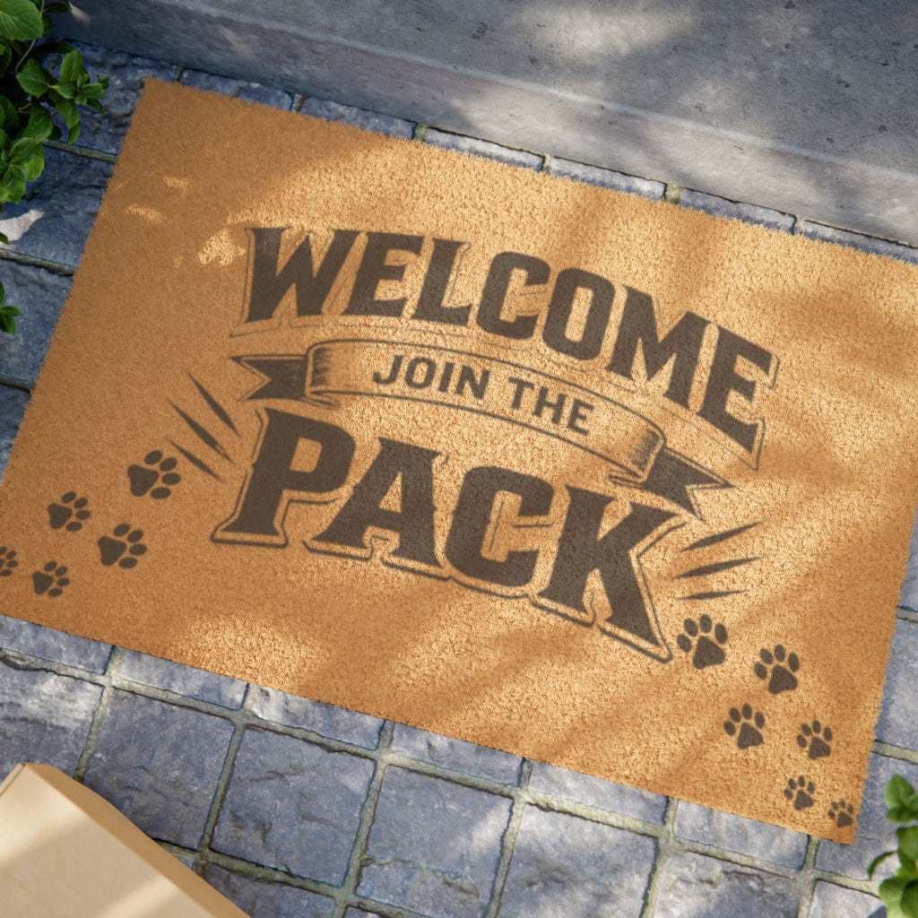 Welcome Join the Pack Doormat – Paw Print Entry Mat for Pet Lovers