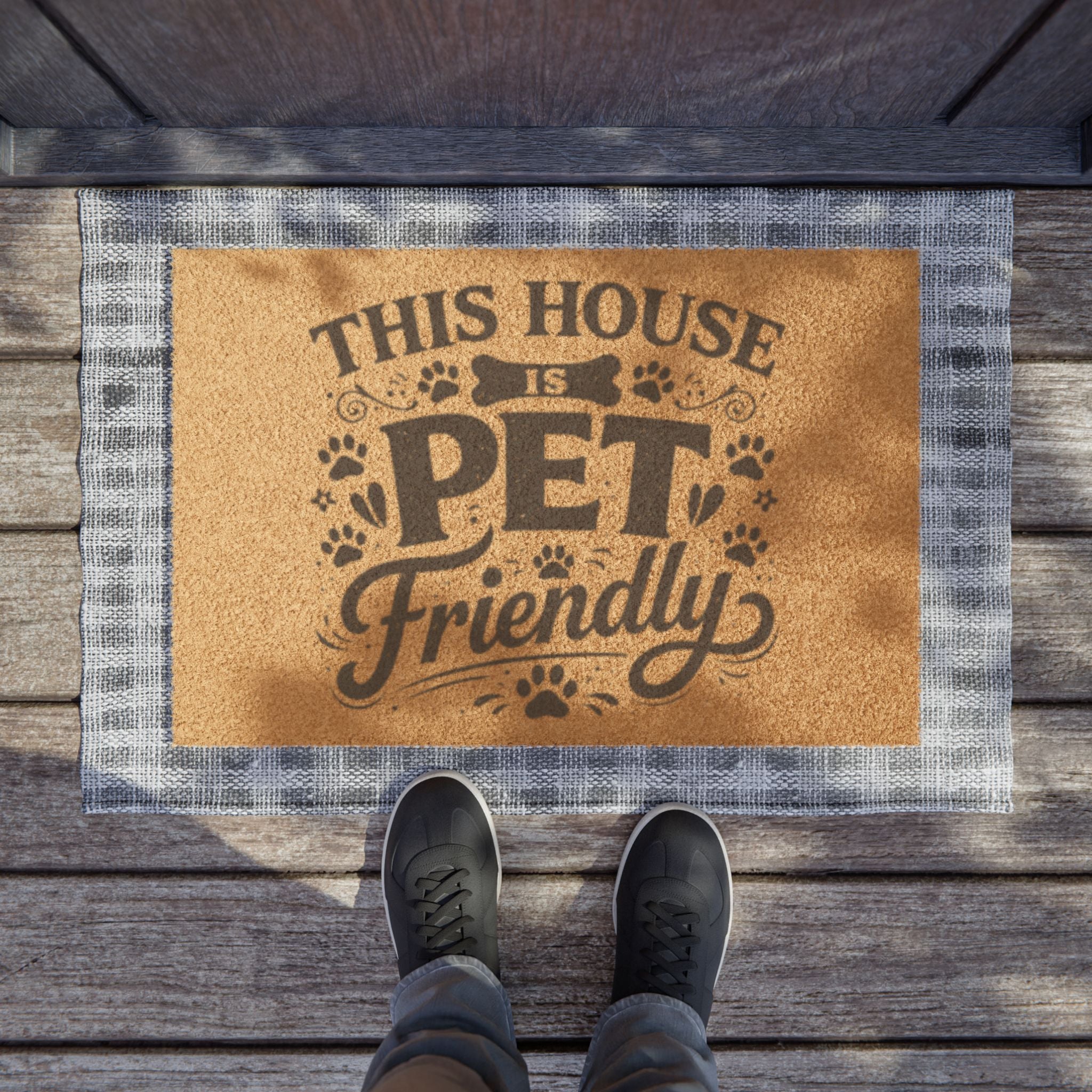 Pet-Friendly Doormat — "This House is Pet Friendly" Coir Welcome Mat