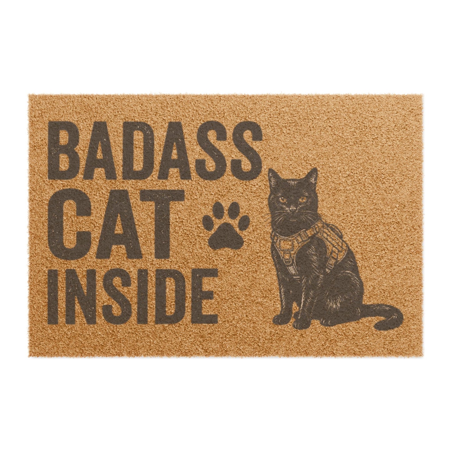 Badass Cat Inside Doormat — Funny Cat Lover Welcome Mat