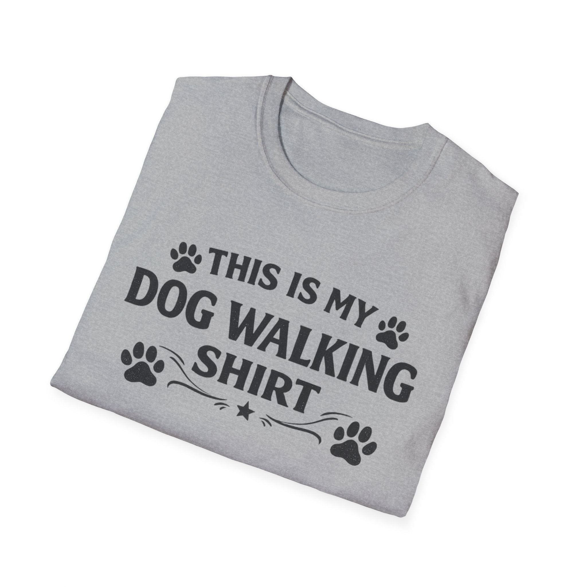 Dog Walking T-Shirt — "This Is My Dog Walking Shirt" Paw Print Tee