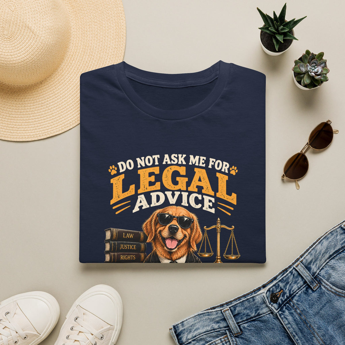 Attorney Dog T-Shirt — "Do Not Ask Me for Legal Advice, You Will End Up with a New Dog"