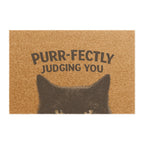 Purr-fectly Judging You Doormat — Funny Cat Welcome Mat