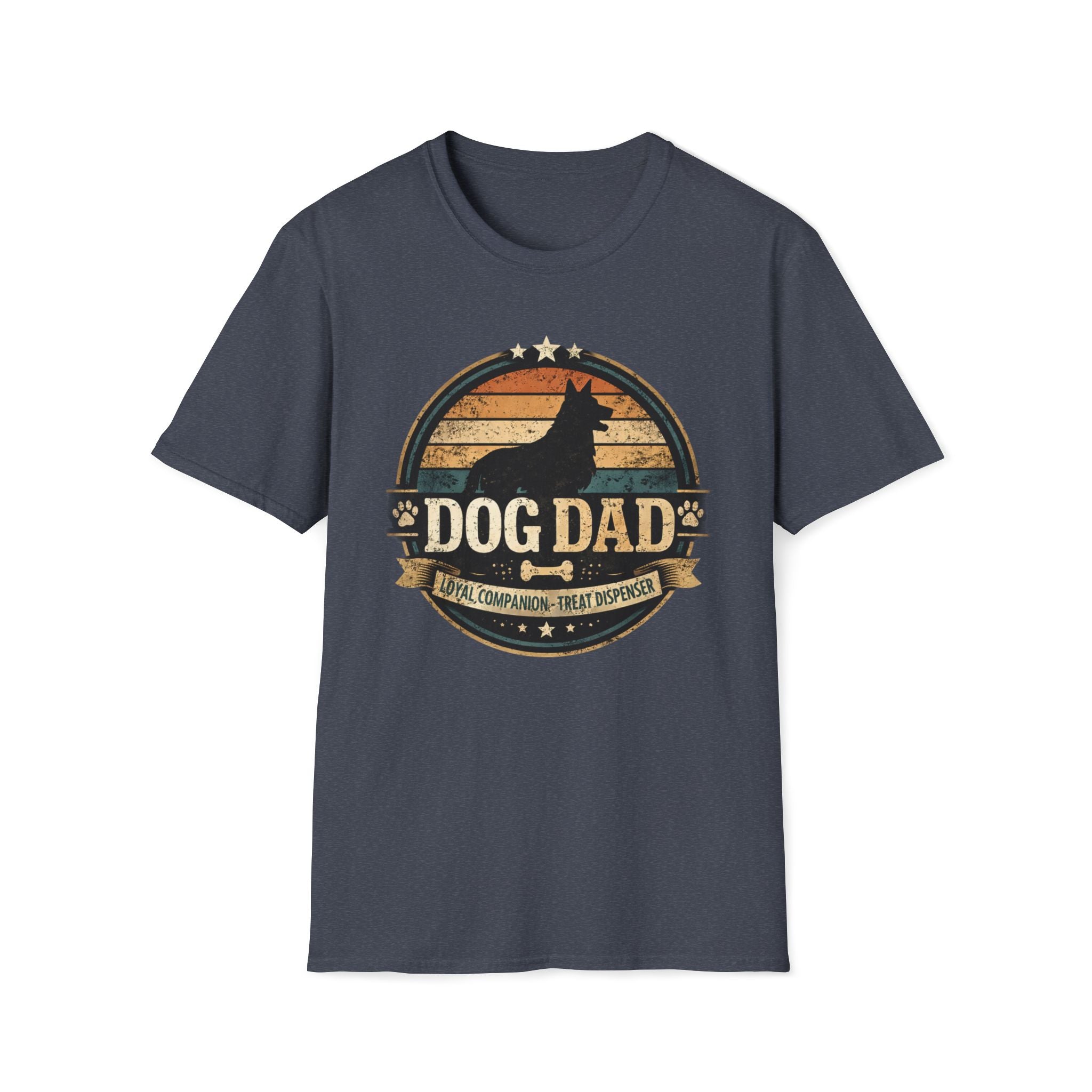 Dog Dad T-Shirt — Vintage Silhouette "Dog Dad" Graphic Tee for Pet Lovers