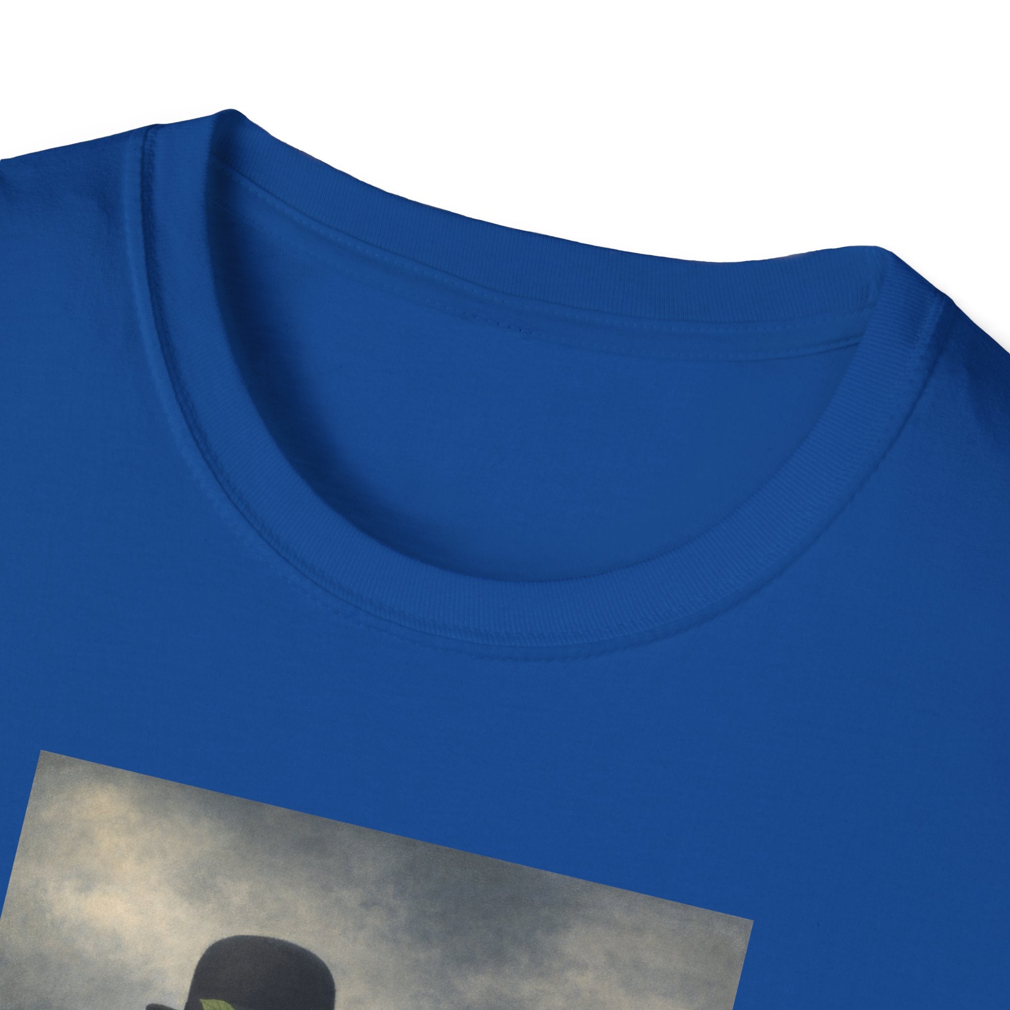 Surreal Magritte-Inspired Man with Apple T-Shirt — Vintage Surrealist Art Tee