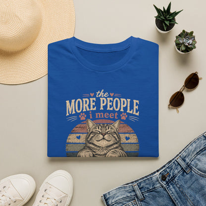 Cat Lover T‑Shirt — “The More People I Meet the More I Love My Cat” Retro Graphic