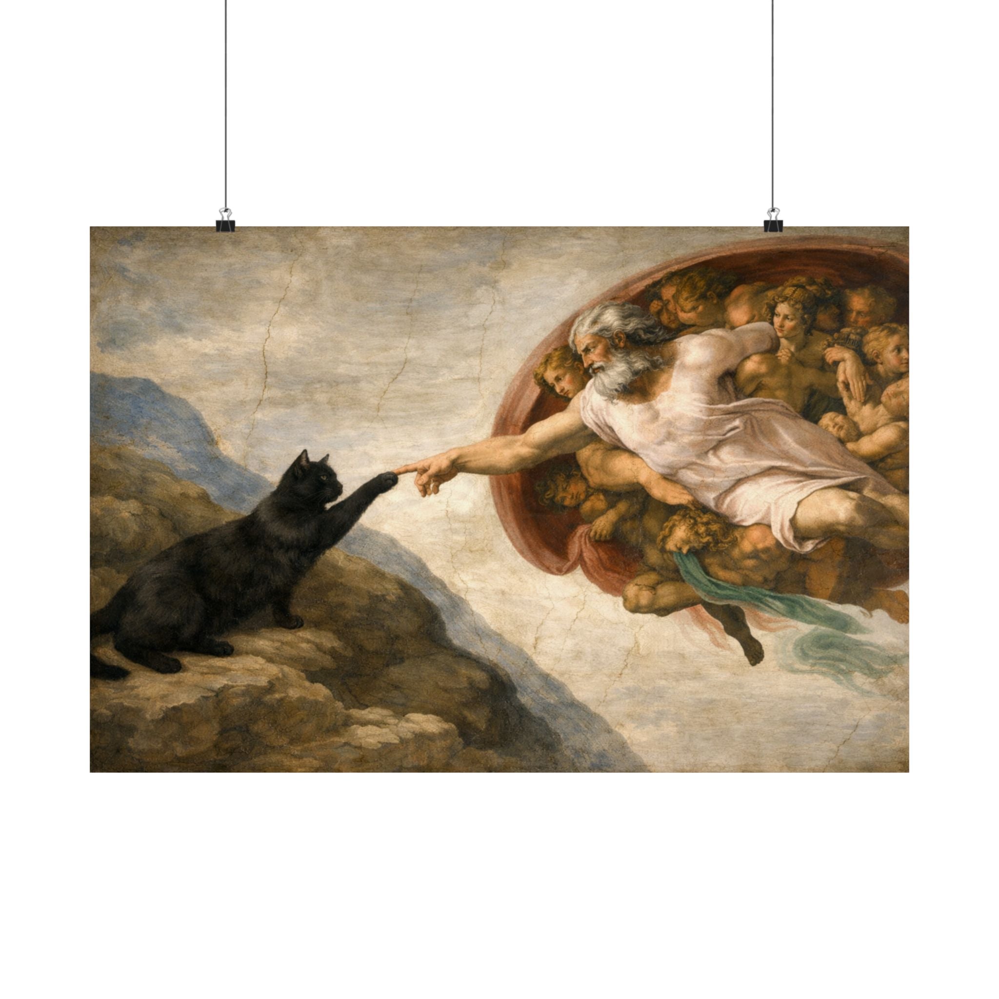Creation of Cat: Matte Horizontal Art Poster
