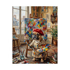 Artist French Bulldog Poster — Cute Painter Dog Art Print