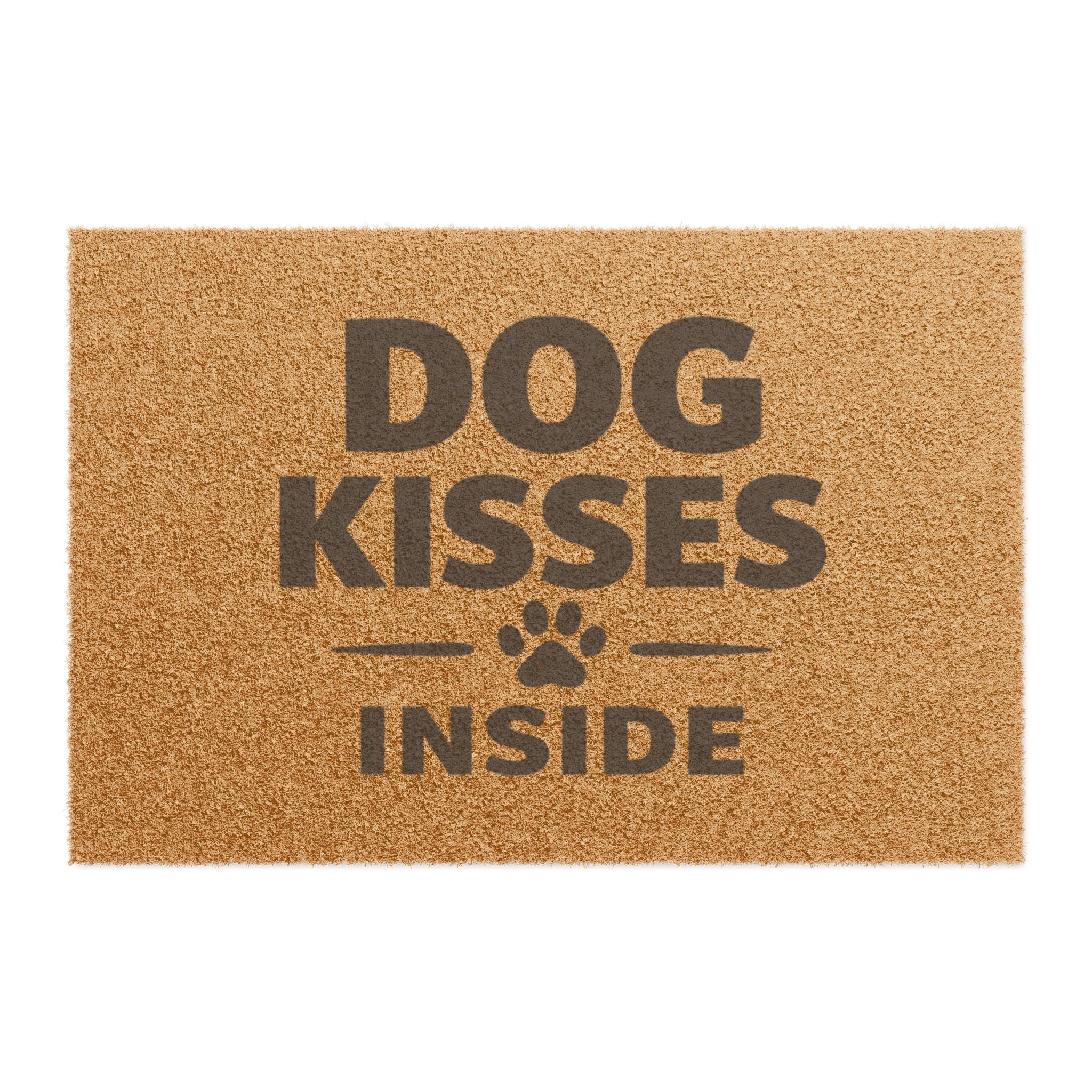 Dog Kisses Inside Doormat — Funny Paw Print Welcome Mat for Dog Lovers