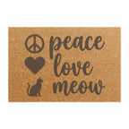 Doormat — "Peace Love Meow" Cat Welcome Mat
