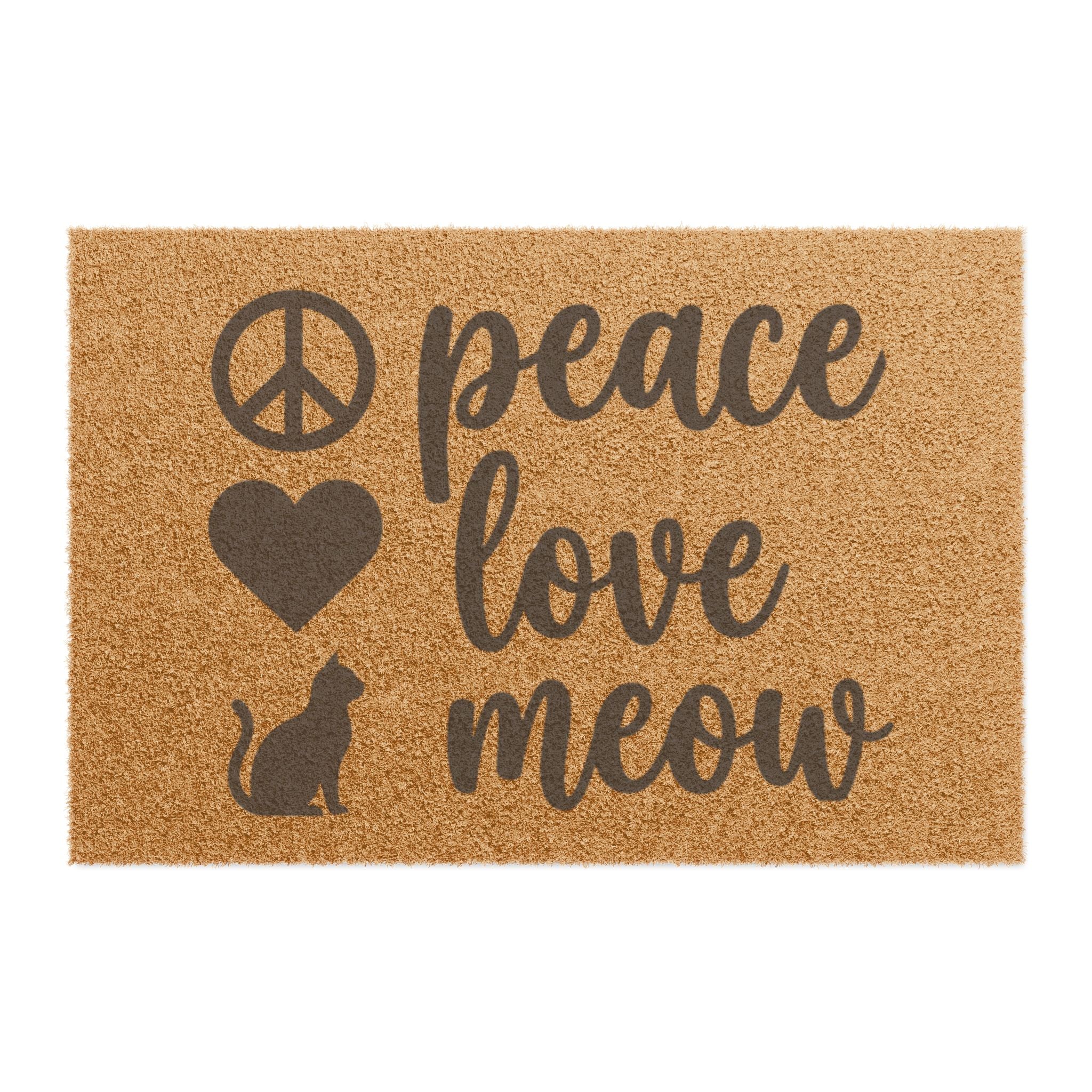 Doormat — "Peace Love Meow" Cat Welcome Mat