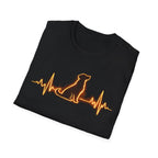 Dog Heartbeat T-Shirt — Neon Dog ECG Graphic Tee