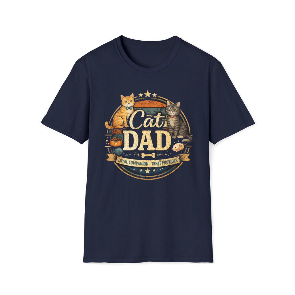 Cat Dad T-Shirt – Vintage Pet Lover Tee with Cats & ‘Cat Dad’ Graphic