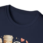Dog Mom T-Shirt — Cute Puppy, Coffee & Floral Design