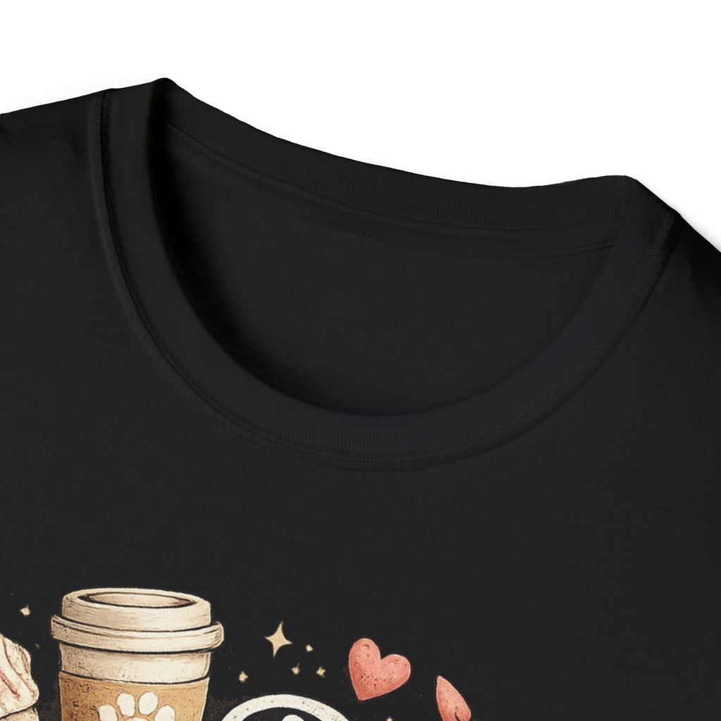 Dog Mom T-Shirt — Cute Puppy, Coffee & Floral Design