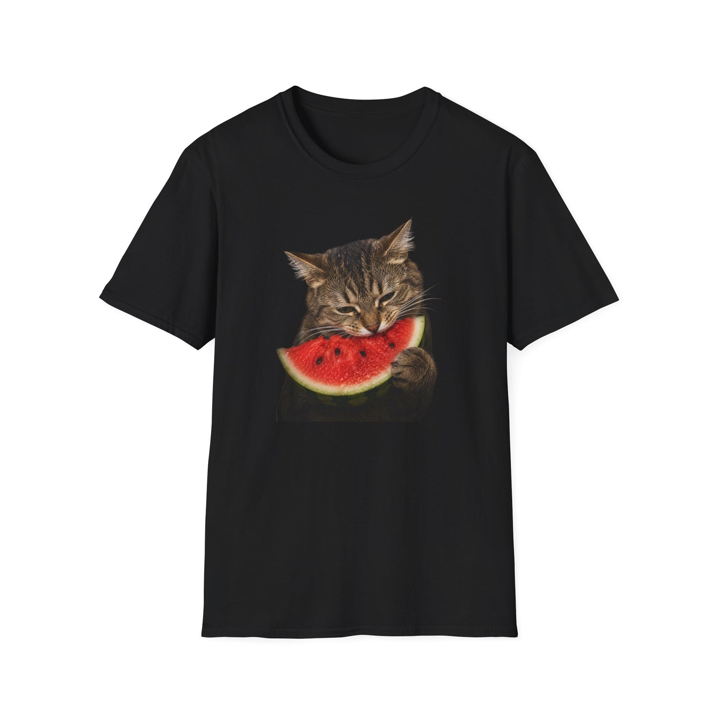Cat Eating Watermelon T‑Shirt — Cute Summer Cat Graphic Tee