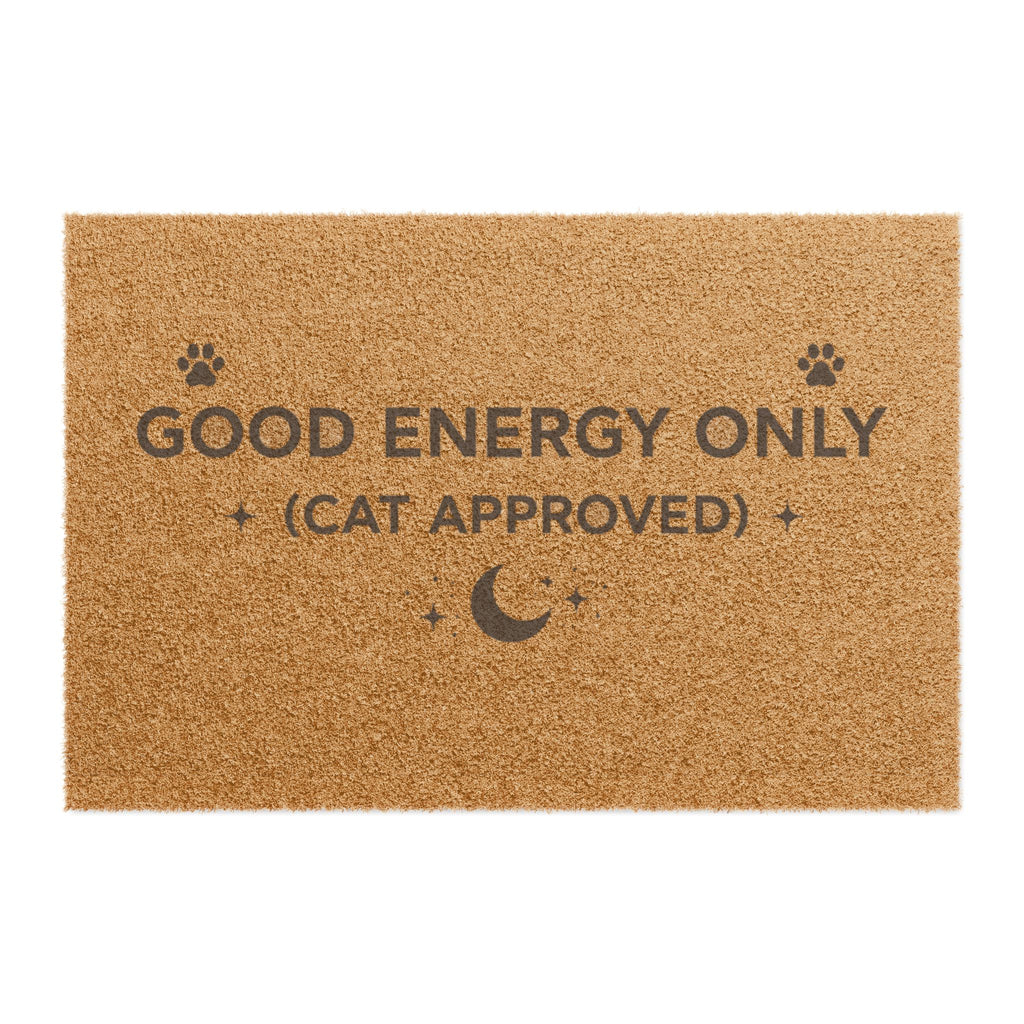 Good Energy Only (Cat Approved) Doormat — Funny Cat Lover Welcome Mat