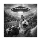 Cat Selfie with UFO Poster