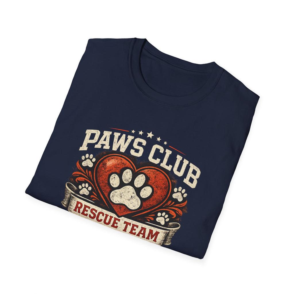 Paws Club Rescue Team T-Shirt – Adopt, Rescue, Love Dog & Cat Rescue Tee