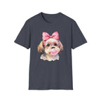 Shih Tzu Bubblegum Bow T-Shirt — Cute Puppy Tee for Dog Lovers
