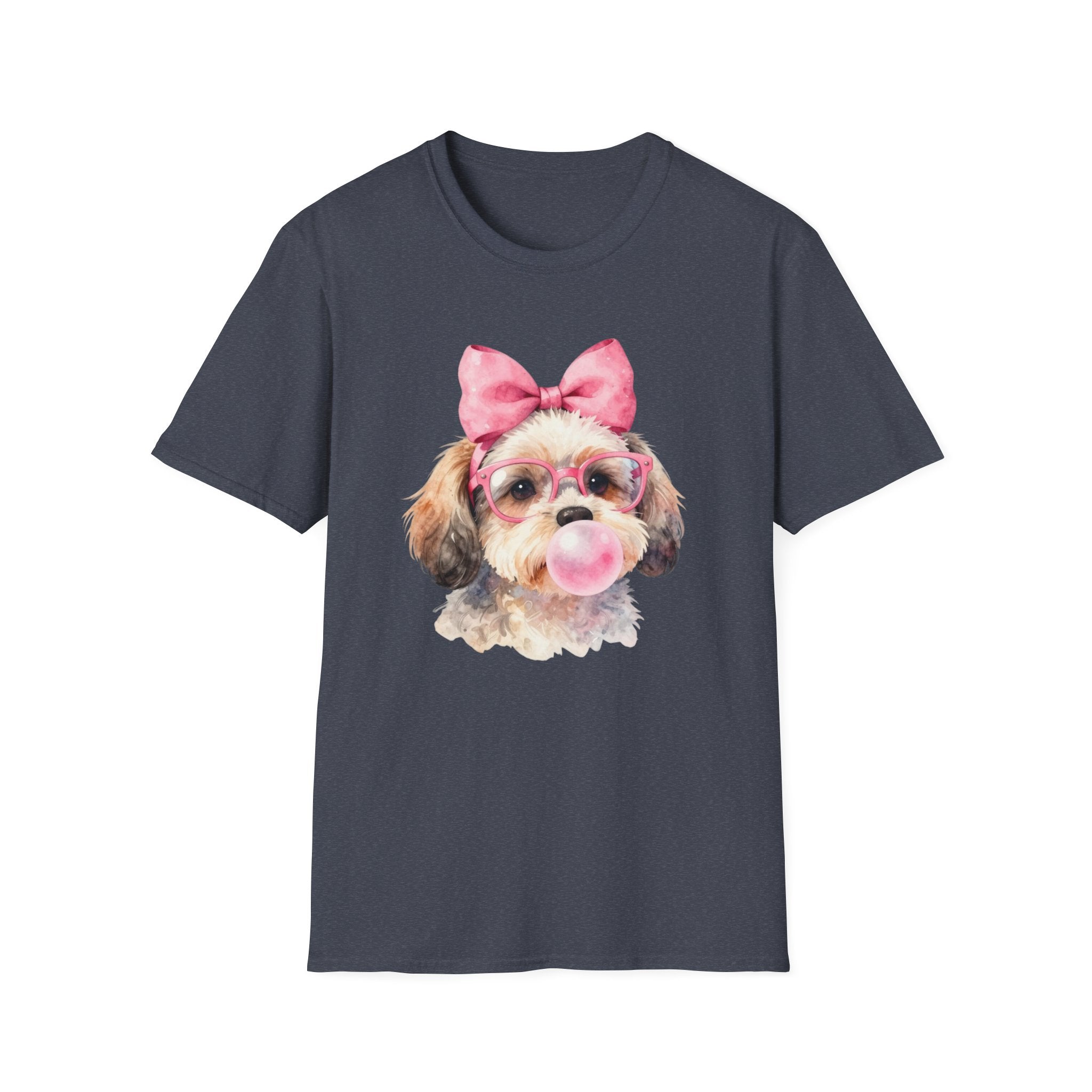 Shih Tzu Bubblegum Bow T-Shirt — Cute Puppy Tee for Dog Lovers