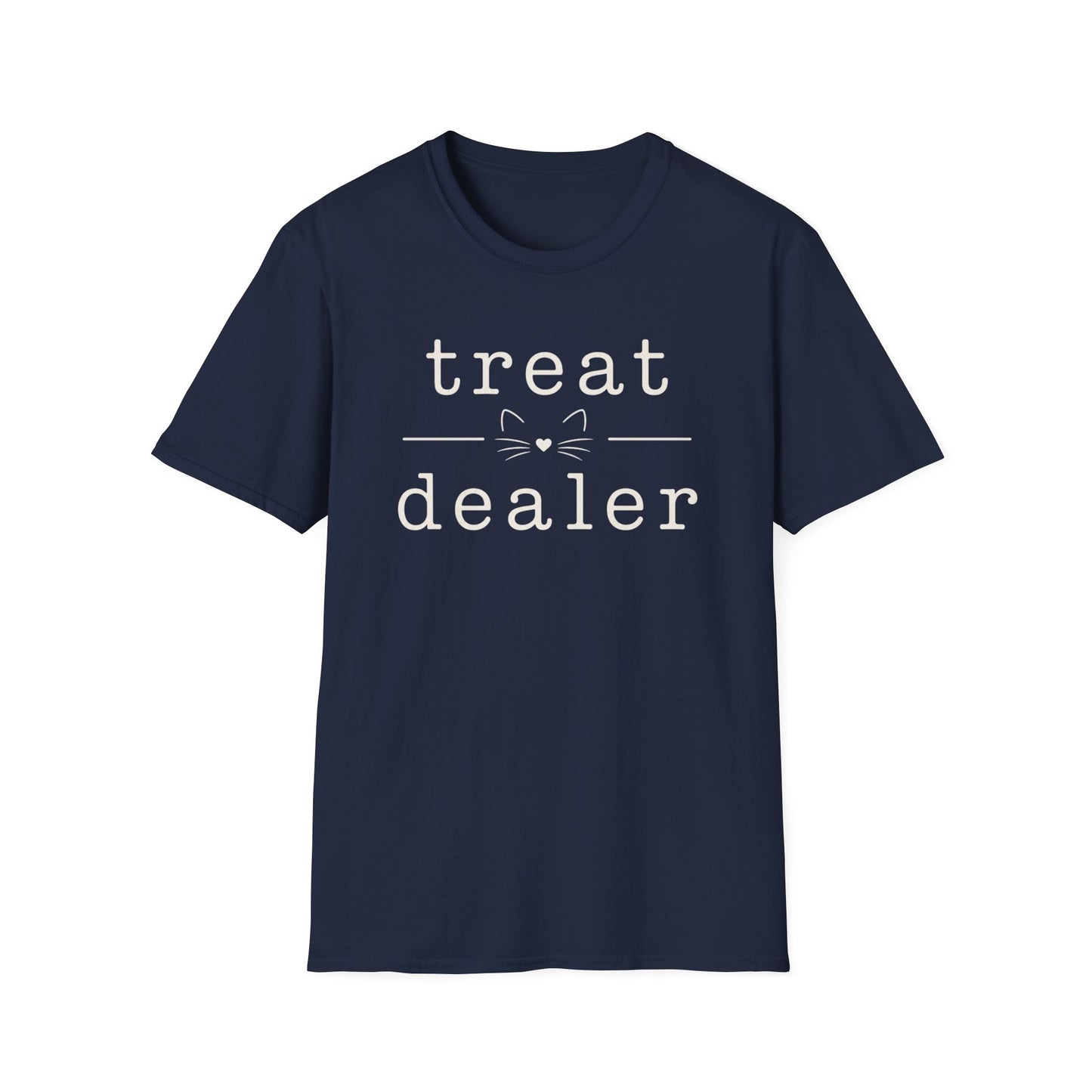 T-Shirt — "Treat Dealer" Cute Cat Treats Graphic Tee