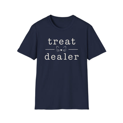 T-Shirt — "Treat Dealer" Cute Cat Treats Graphic Tee