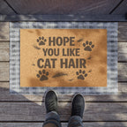 Doormat - "Hope You Like Cat Hair" Funny Cat Paw Welcome Mat