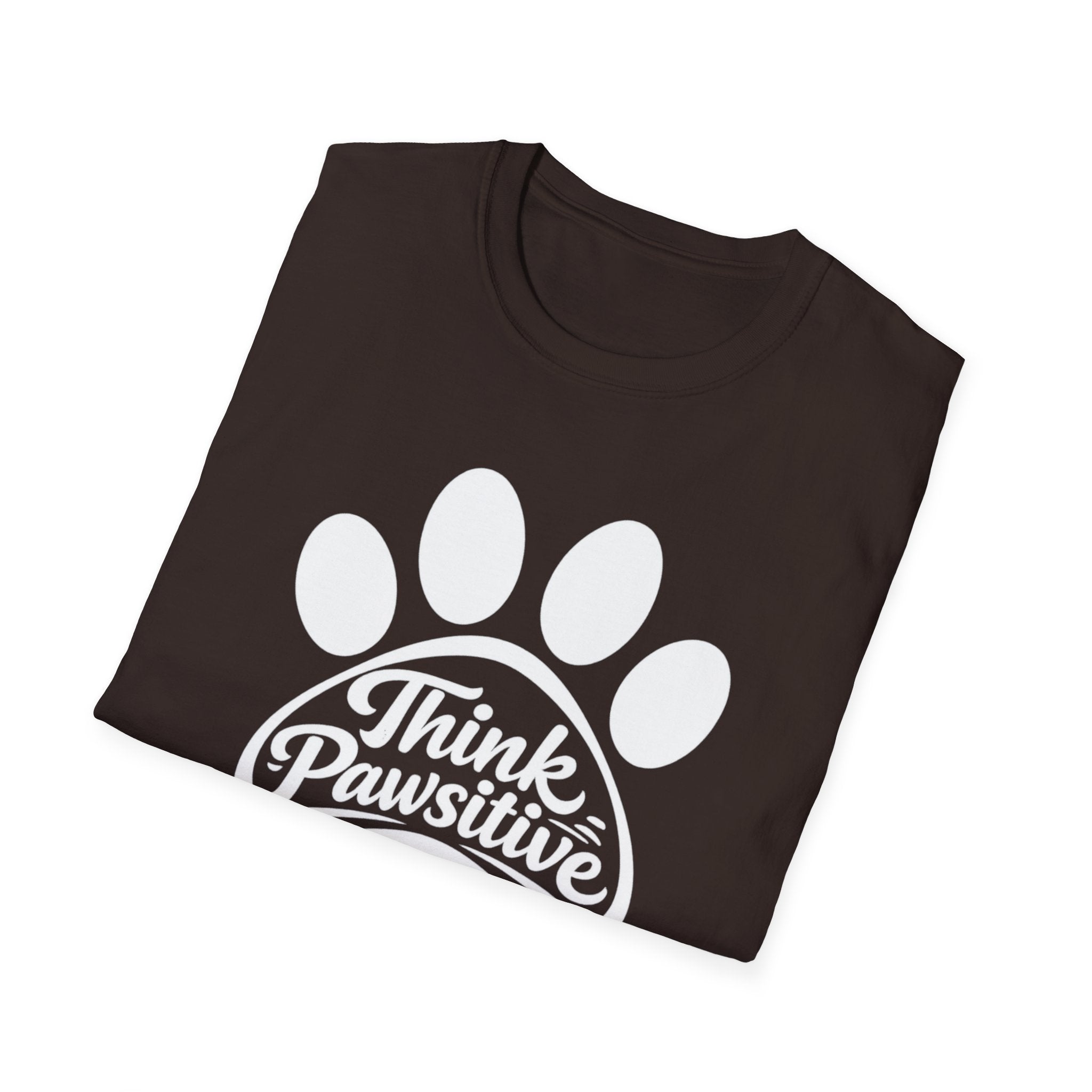 Think Pawsitive Paw Print T-Shirt — Positive Pet Lover Tee