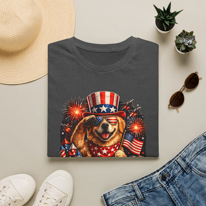 Patriotic Dog T-Shirt — "Paws & Stripes Forever" 4th of July Tee
