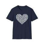 Paw Heart T-Shirt — White Doodle Paw Heart Graphic Tee
