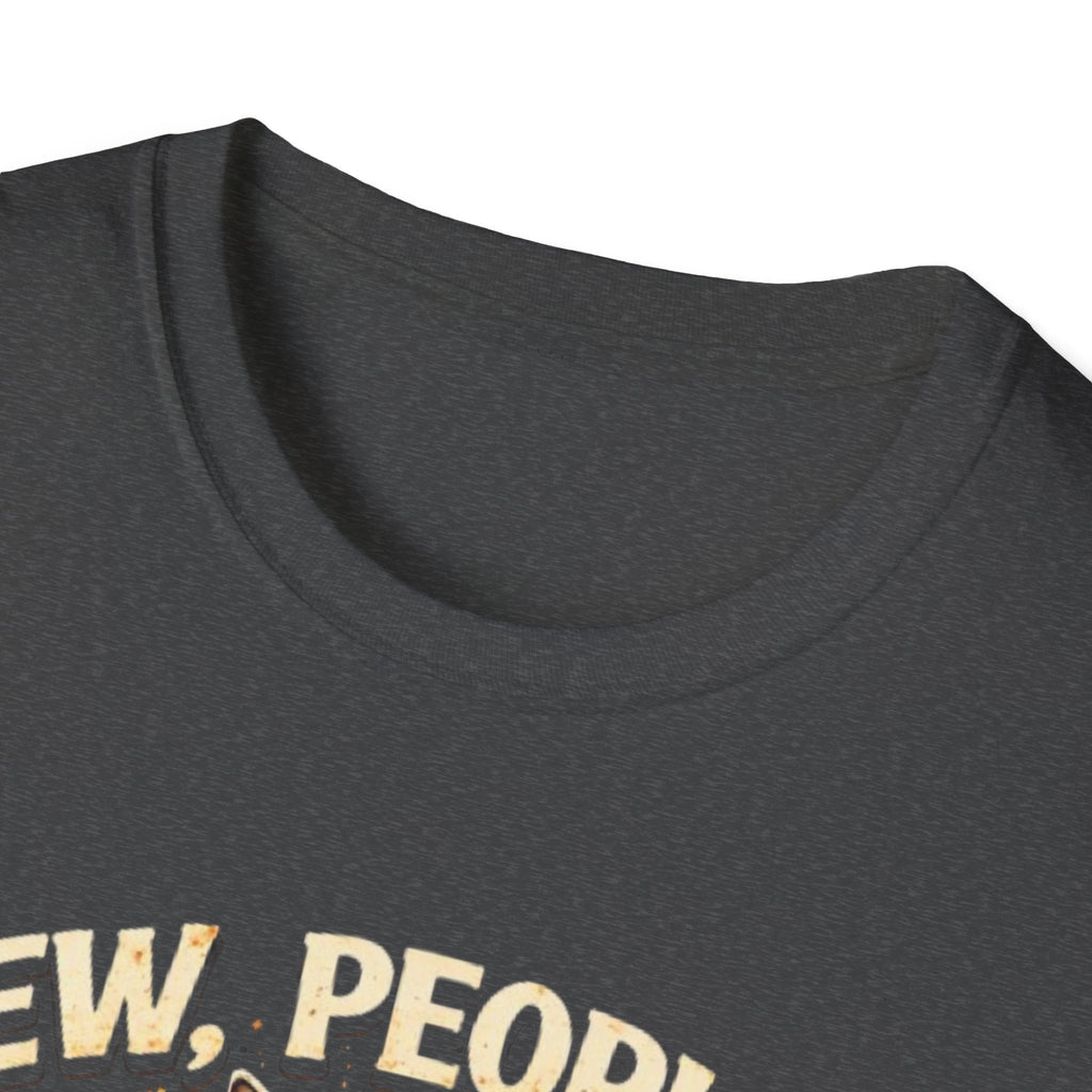 Cat Coffee Vintage T-Shirt — "Ew, People" Retro Cat with Mug Graphic