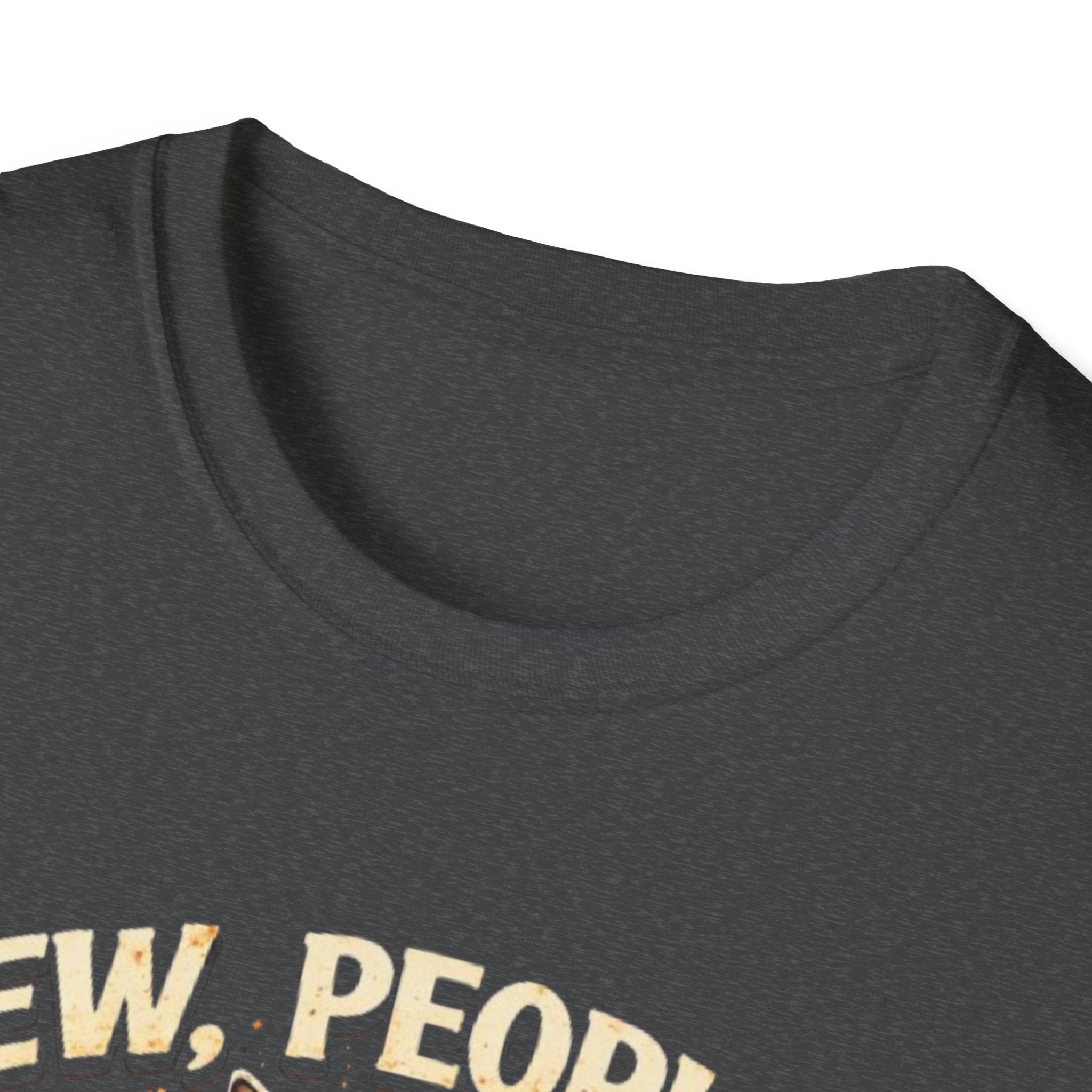 Cat Coffee Vintage T-Shirt — "Ew, People" Retro Cat with Mug Graphic
