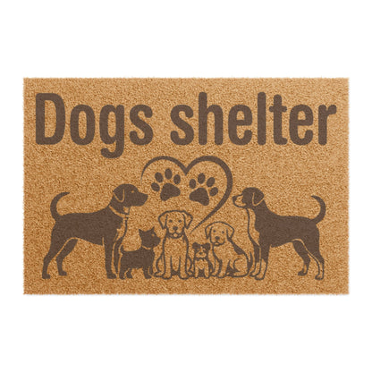 Doormat - 'Dogs Shelter' Paw Print Welcome Mat for Animal Rescue & Pet Lovers