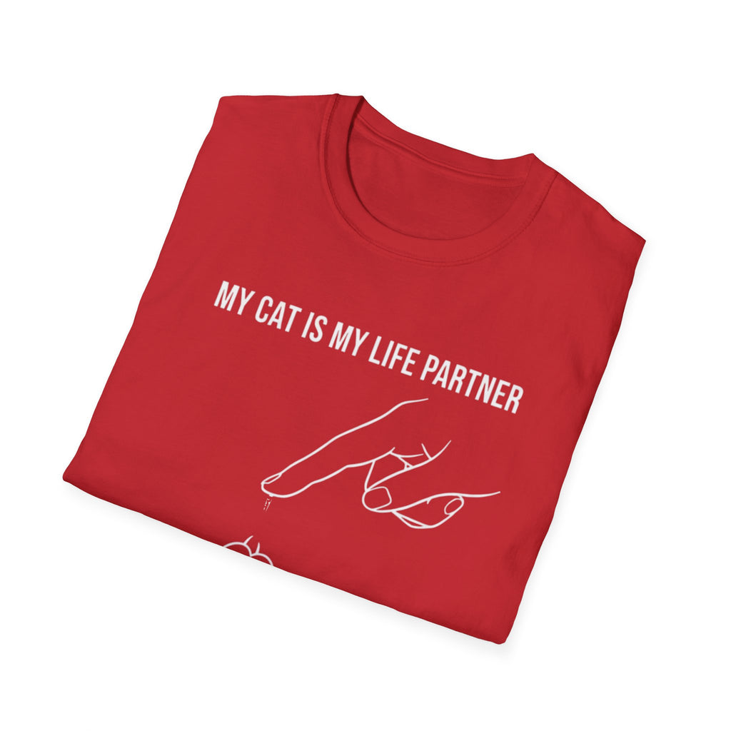 Cat Paw Partner T‑Shirt — "My Cat Is My Life Partner" Cute Cat Lover Tee