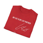 Cat Paw Partner T‑Shirt — "My Cat Is My Life Partner" Cute Cat Lover Tee