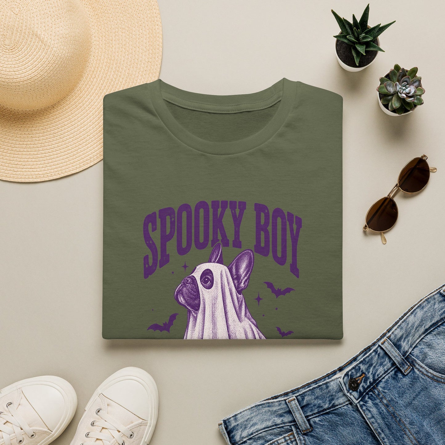 Spooky Boy T‑Shirt — Cute Ghost French Bulldog Halloween Tee