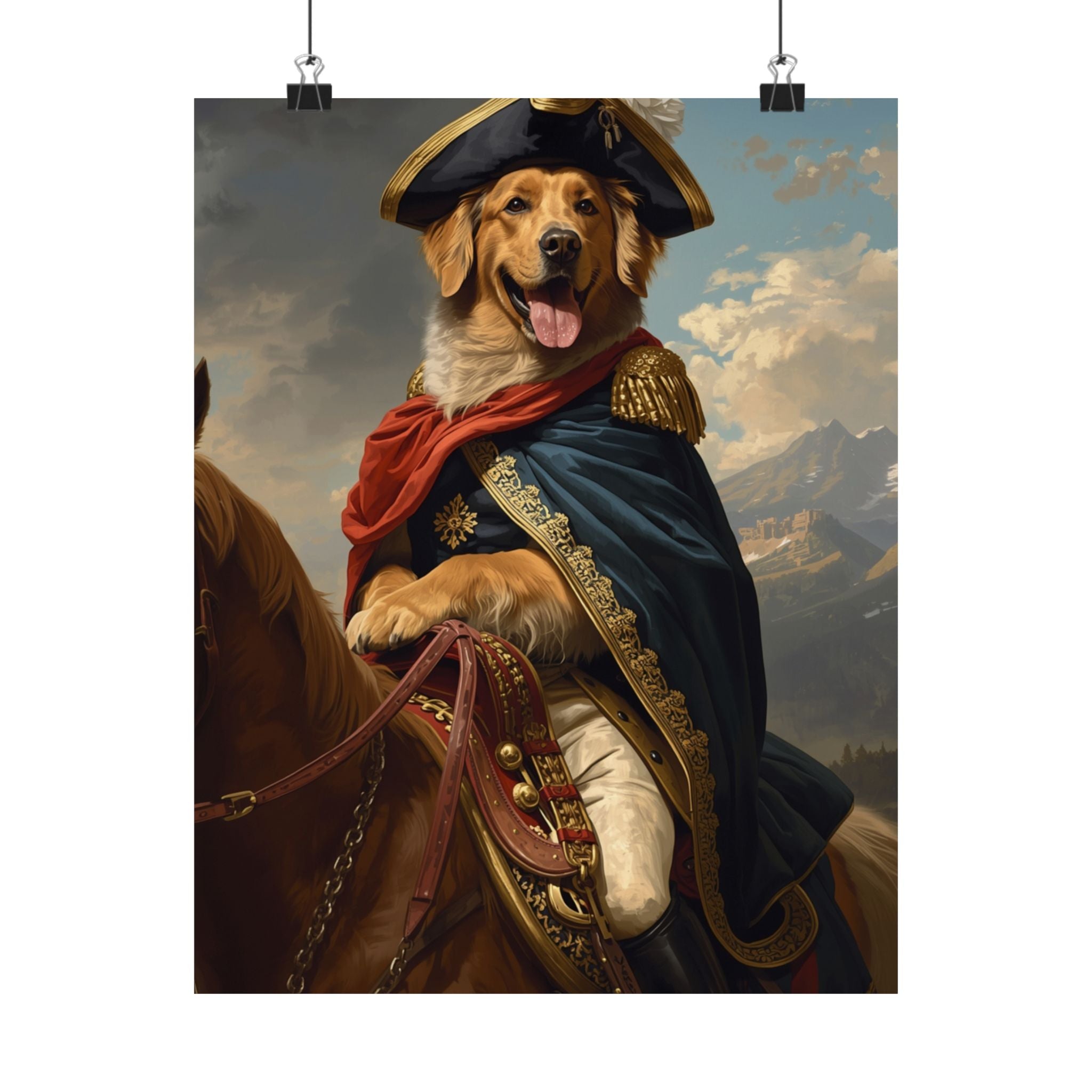 Golden Retriever Napoléon Portrait Matte Poster — Regal Pet Wall Art