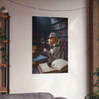 Detective Beagle Matte Poster — Vintage Library Dog Wall Art