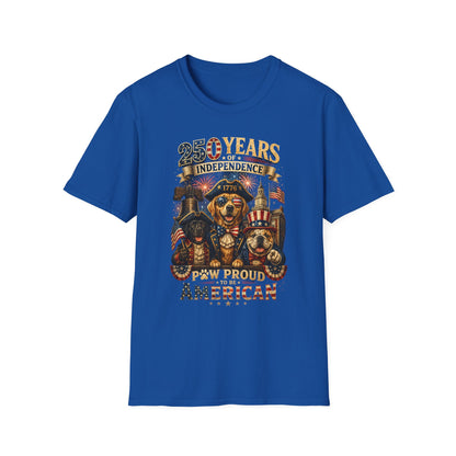 25 Years of Independence Dog T-Shirt — Paw Proud American 1776 Patriotic Tee