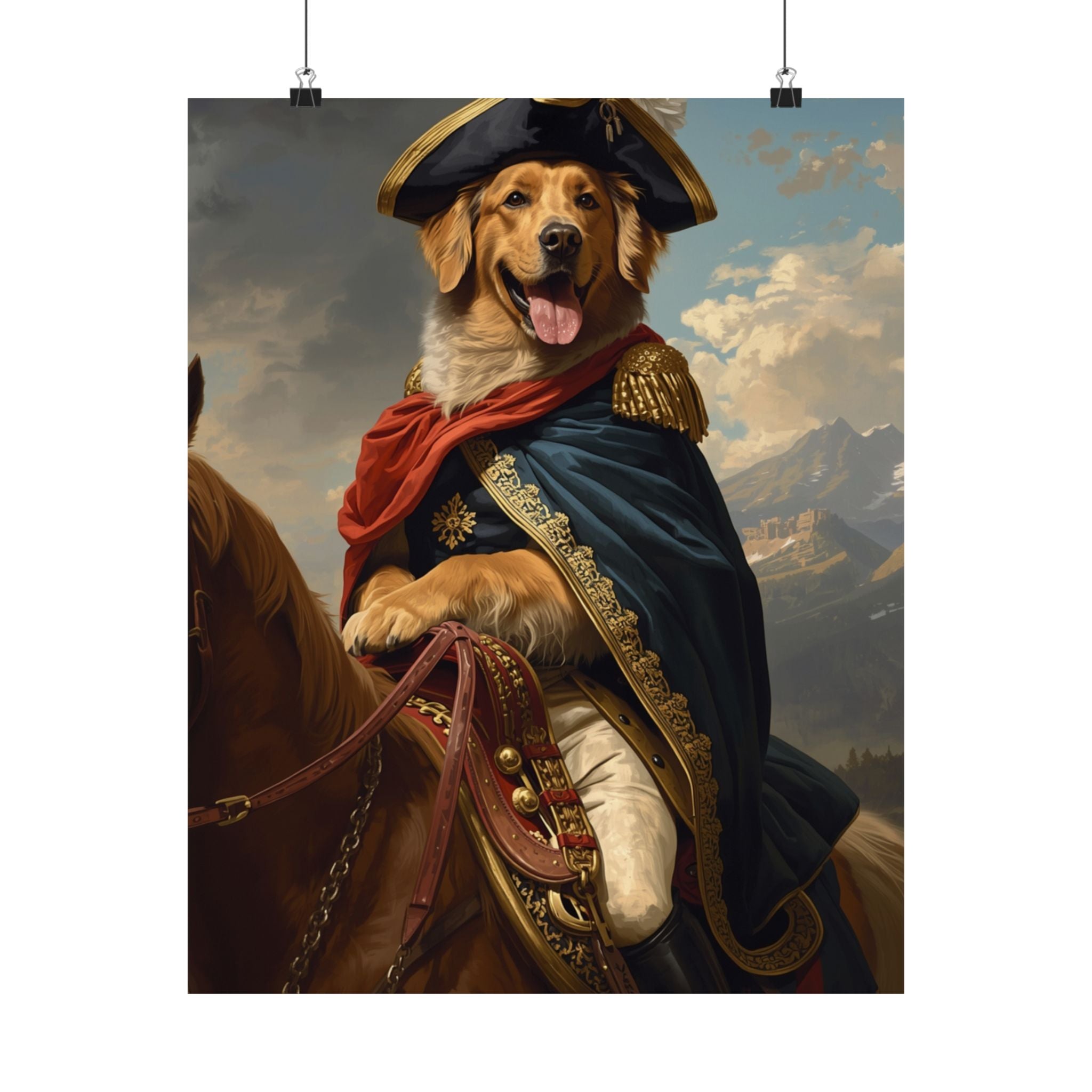 Golden Retriever Napoléon Portrait Matte Poster — Regal Pet Wall Art