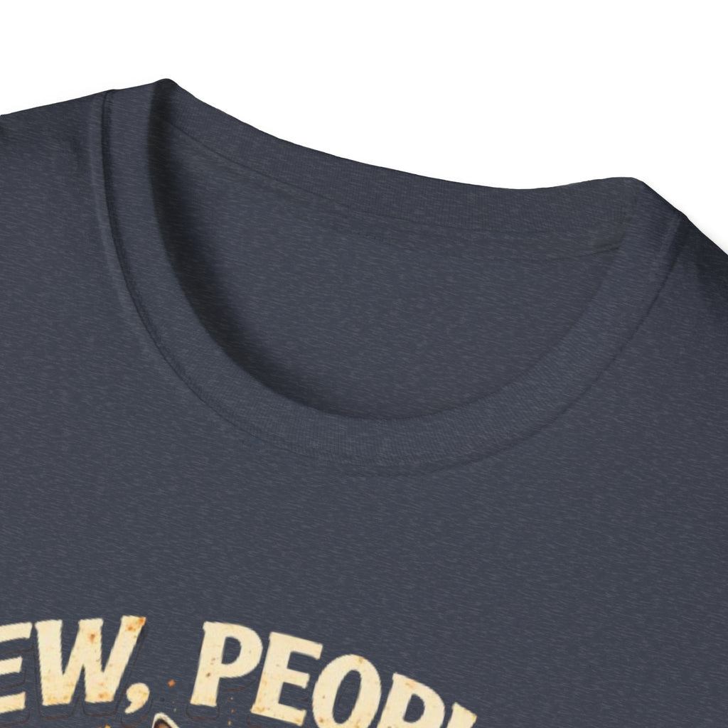 Cat Coffee Vintage T-Shirt — "Ew, People" Retro Cat with Mug Graphic