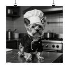 Chef Dog Poster — Matte Vertical Kitchen Wall Art (Yorkshire Terrier in Chef Hat)