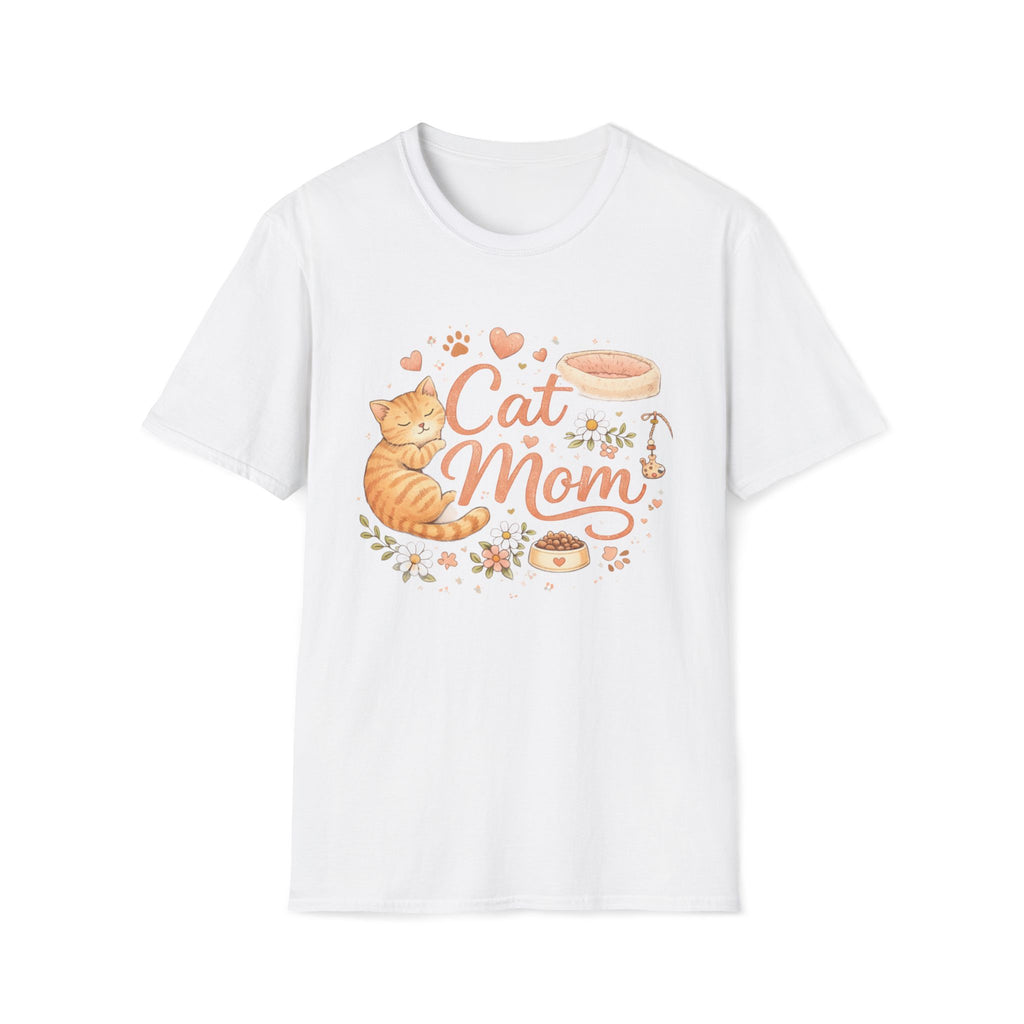 Cat Mom T-Shirt — Cute Orange Tabby Graphic Tee for Cat Lovers