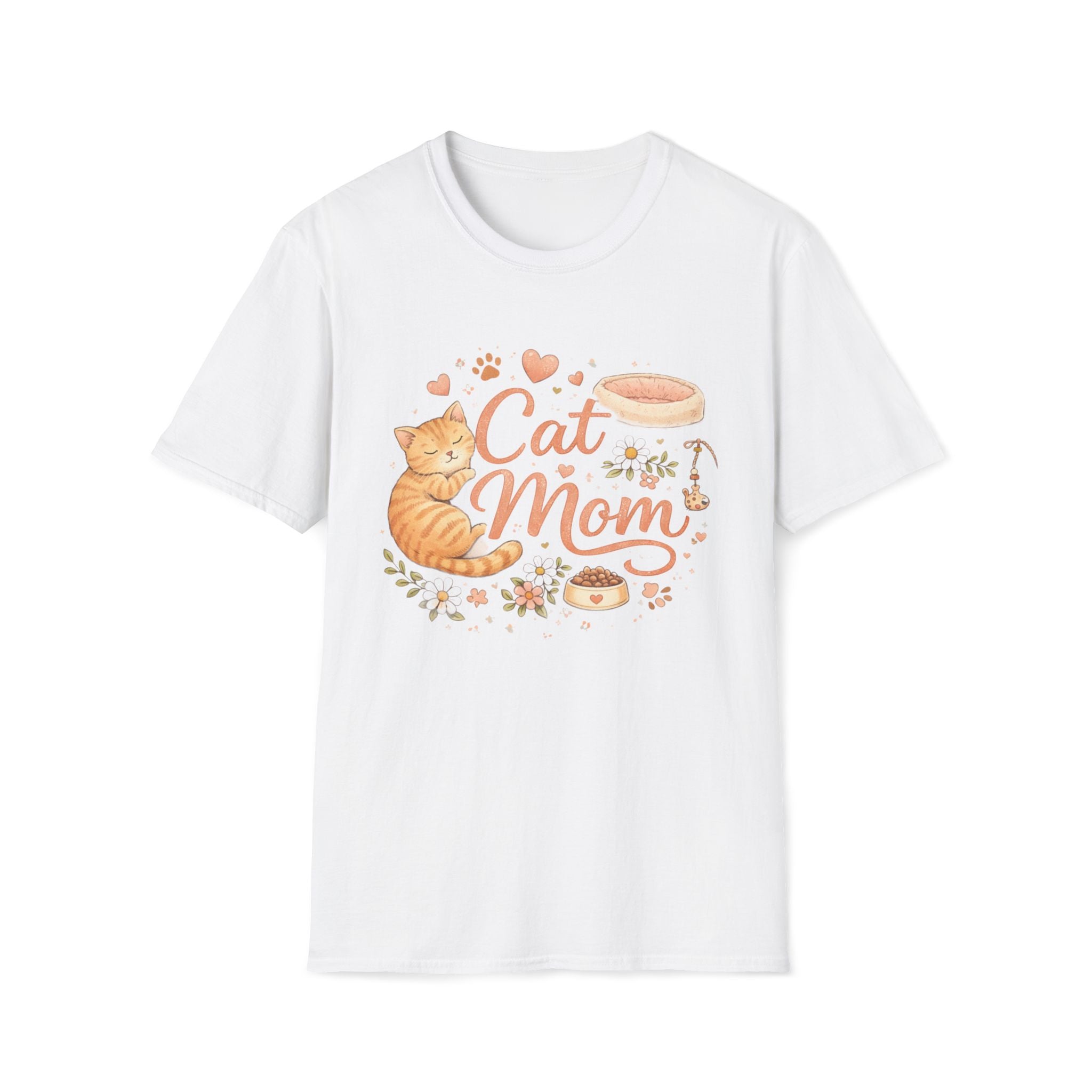 Cat Mom T-Shirt — Cute Orange Tabby Graphic Tee for Cat Lovers