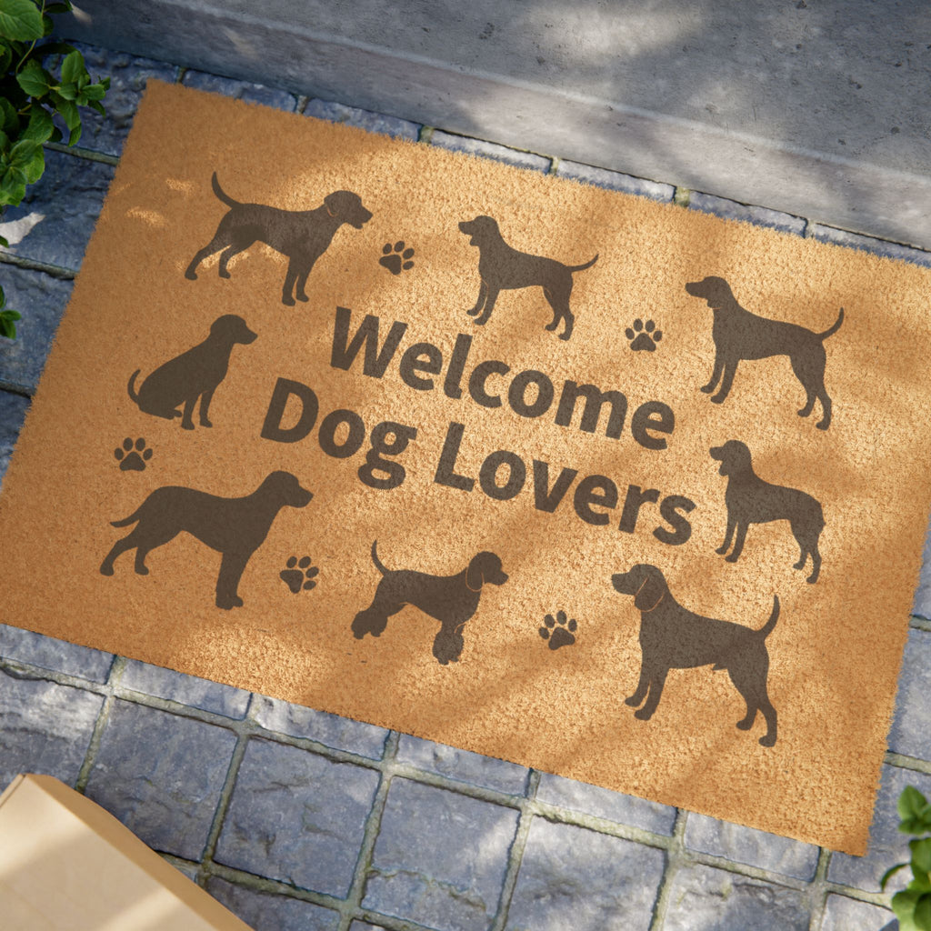 Welcome Dog Lovers Doormat — Pet-Friendly Entryway Mat