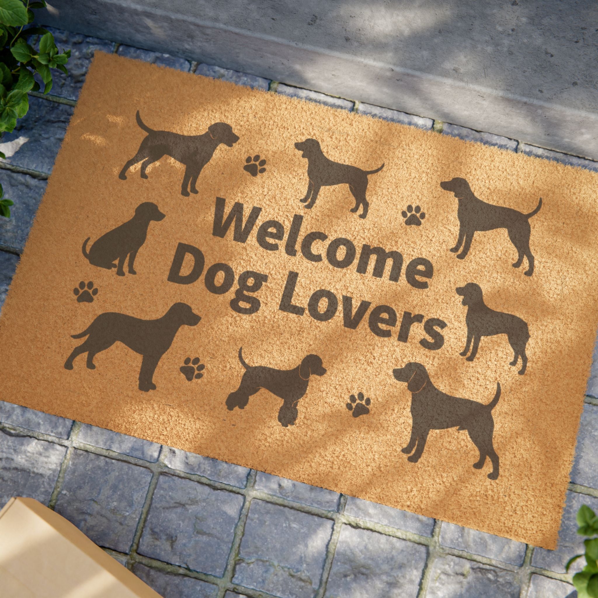 Welcome Dog Lovers Doormat — Pet-Friendly Entryway Mat