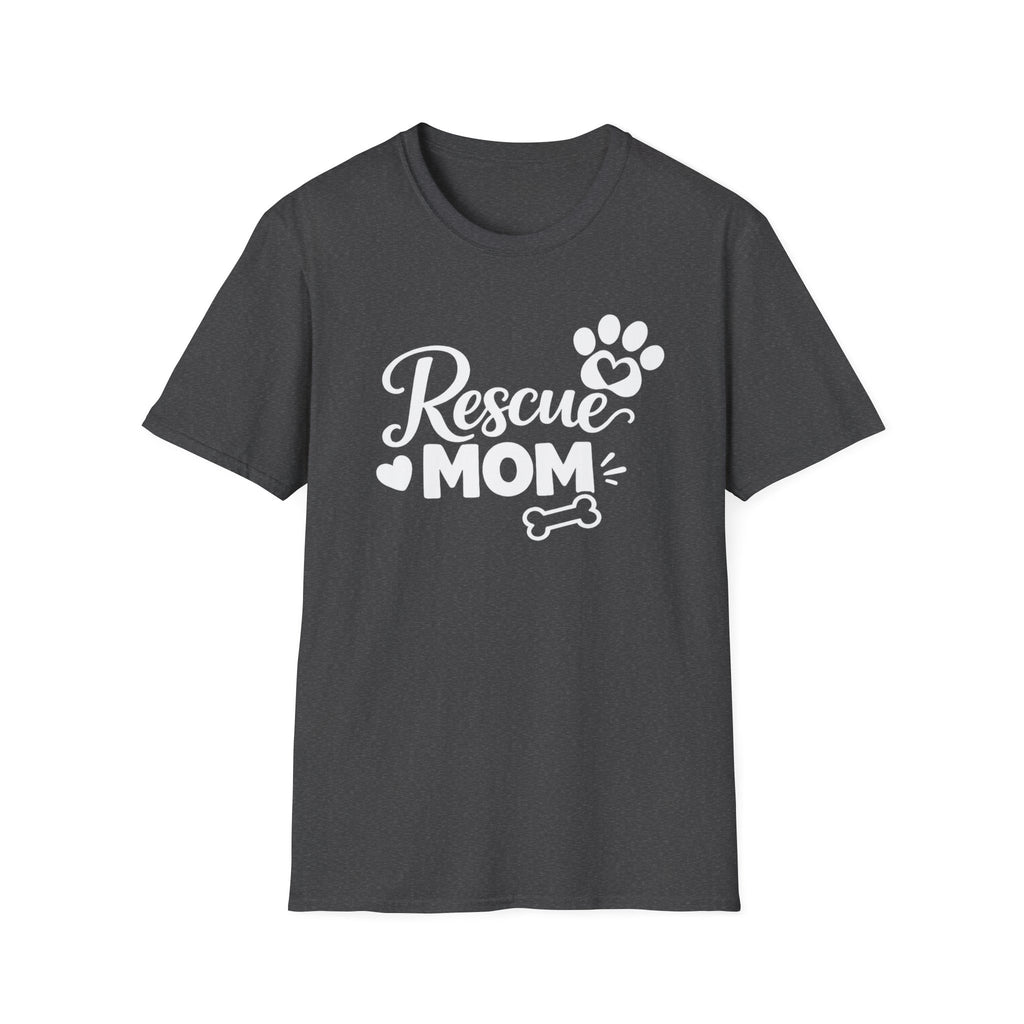 Rescue Mom T-Shirt — Dog Rescue Paw & Bone Tee for Pet Moms